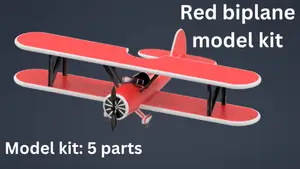 Red biplane model kit