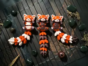 Fluffy Tail Cute Flexi Baby Red Panda - Articulated Toy, Keychain and Magnet
