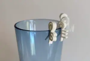 Drink glass marker alphabet lowered