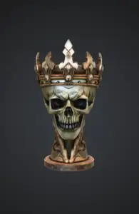 Gothic Skull King Bust – Ornate Crowned Skeleton Sculpture