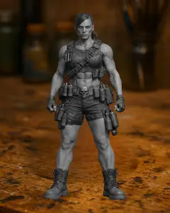 Tactical Female Soldier Statue – Muscular Special Forces Warrior