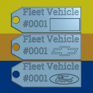 Fleet Vehicle Tags (Ford, Chevy, Kia & Blank)