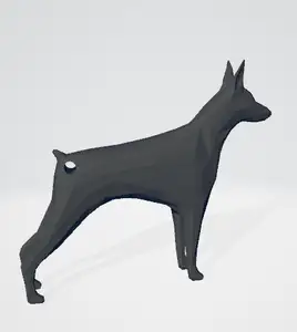 Low Poly Doberman Keychain / Dobermann Key / Dog Keychain