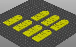 rounded keychains with numbers