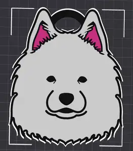 Dog Samoyed keychain (Pes Samojed klíčenka)