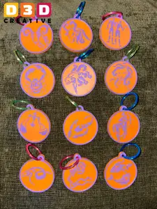 Signs Of The Zodiac - Key Chain, Key Ring, Key Tag