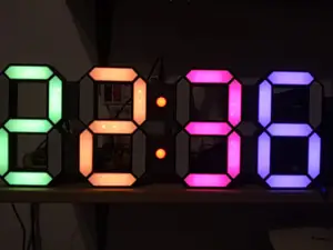 Big wall mounted 7-segment LED clock