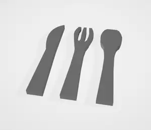 Fork & Spoon & Knife - Dollhouse accessories
