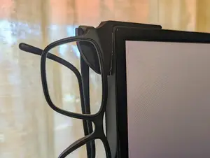 Hook for glasses on monitor