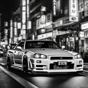 R34 GTR Tokyo Night Hueforge