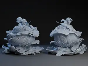 Ocean Life Themed Rococo Tureen
