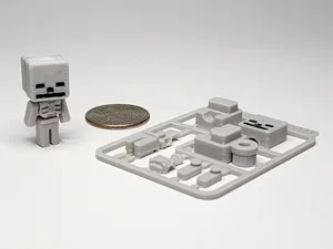 Minecraft-inspired Skeleton Mini Figure Kit Card/ Keychain