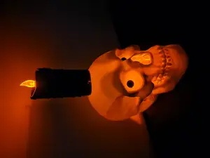 Lighted skull w/ eyes that follow