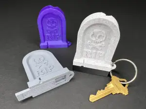 RIP Gravestone Keychain with Hidden Chamber
