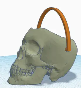 Halloween Skull candy bowl with handle