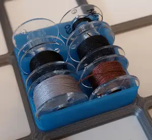 Gridfinity bobbin holder for sewing threads