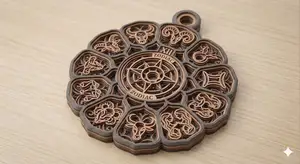 keychain pendant with the motif of the twelve signs of the zodiac