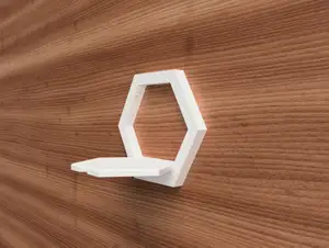 Wall mounted foldable modular hexagon shelf (print in place)