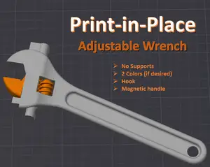 Print-in-Place Adjustable Wrench