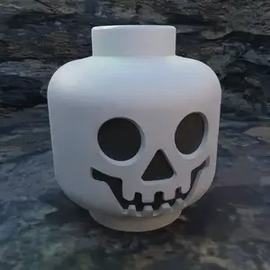 LEGO like Skeleton Head Vase Mode - nice as tealight holder