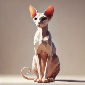 Low Poly Sphynx Cat