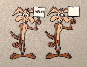 Multicolor Wile E. Coyote with Sign Magnet