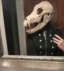 Fixed Grey wolf skull mask