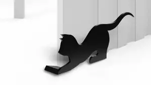 Plastic Door Stoppers with Cat Motif - Playful Functionality for Your Home
