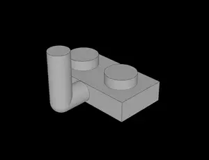 Lego Compatible (88072.dat) Plate 1 x 2 with Vertical Bar on Long Side and Short Arm