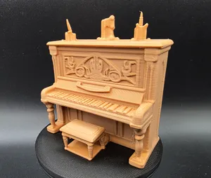 Miniature Upright Piano with Candles