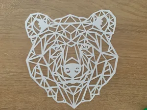 Bear head geometric wallat / Bär Kopf