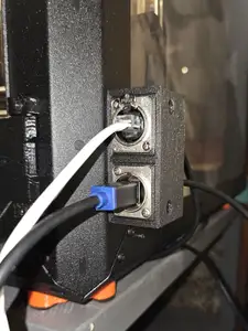 Box for Neutrik D-type and A-type sockets (use for USB, RJ-45, XLR) - can be mounted to Original Prusa Enclosure