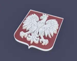 Polish National emblem - white eagle, godło, herb państwowy, orzeł biały