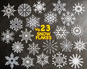 23 Big Snowflakes collection / Kolekce velkých sněhových vloček / Schneeflocken