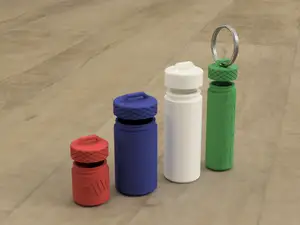 Parametric Keychain Kapsules: Customizable Text, Width, Heights