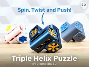 Triple Helix Puzzle (6 piece brainteaser + fidget)