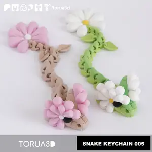 Articulated Snake Keychain 005 - Print in place - No supports - 3mf - STL
