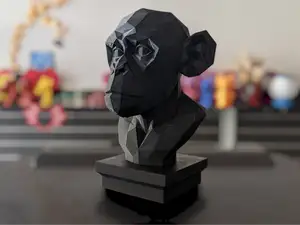 Geometric Chimpanzee Bust