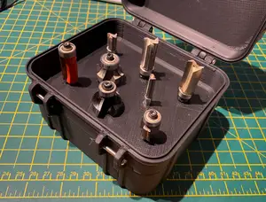 Rugged Quarter Inch 1/4" & 1/2" Router Bit Box Holder