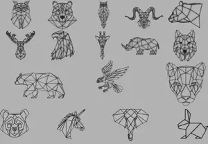 Geometric animals - 17 different shapes and animals!
