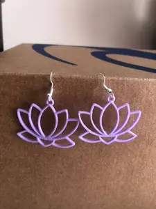 EARRING LOTUS FLOWER PENDANT