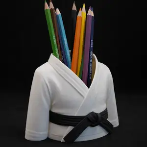 Karate Black Belt Pen Holder - Martial Arts Desk Organizer
