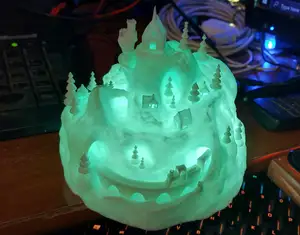 Winter Village with hole for LED Lighting