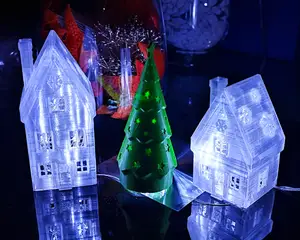 Big and small Christmas House Tea Light, Christmas tree