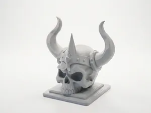 Horned Skull Sculpture Norse Mythology 3D Printable