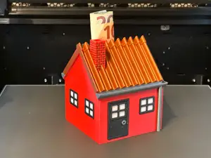 piggy bank - house bank COLOR