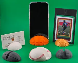 Sports Ball Phone Photo Card Stand Holder Set - Football Basketball Golf Baseball and more