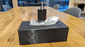 Tissue Box Cover with lid - curved Stone Pattern