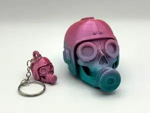 Gas Mask Skull with Keychain