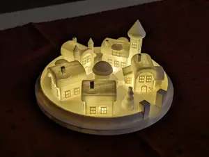 Christmas elf town LED lamp with battery compartment